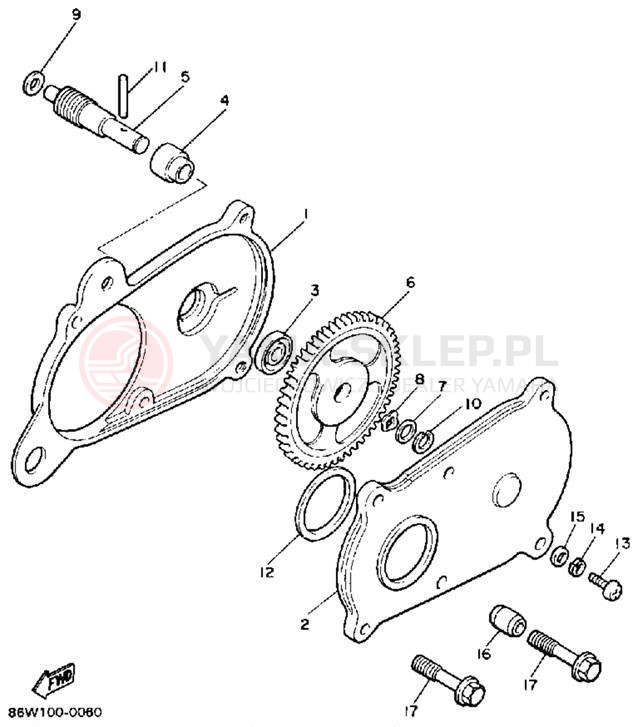 Schemat "PUMP DRIVE - GEAR" do Yamaha INVITER CF300P