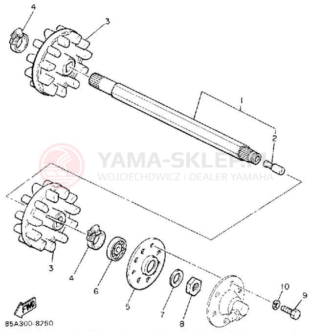 Schemat "Układ napędowy" do Yamaha BRAVO LT (LONG TRACK) BR250TT