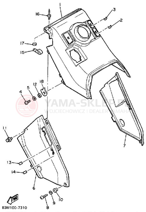 Schemat "INSTRUMENT PANEL" do Yamaha INVITER CF300P