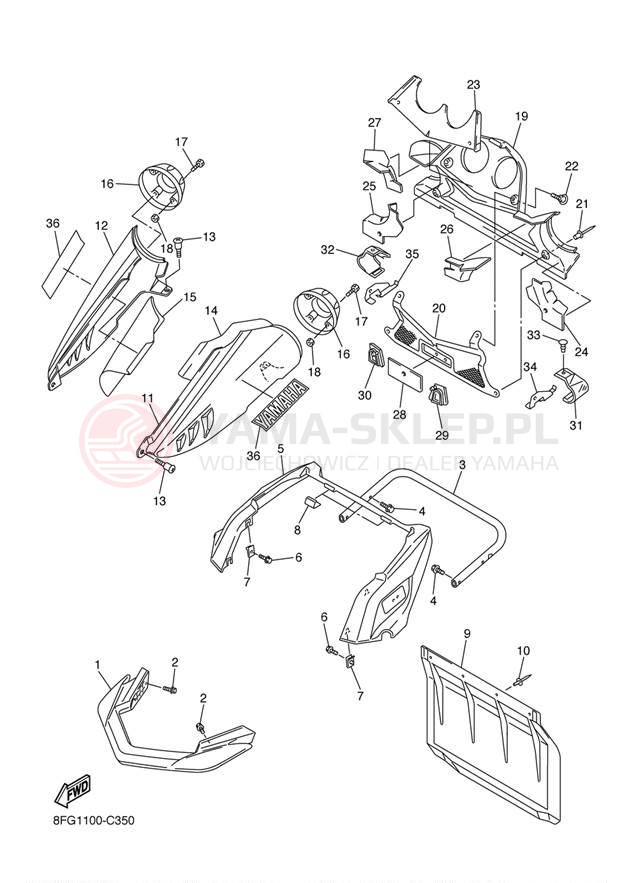 Schemat "zderzak" do Yamaha RX WARRIOR RXW10J/RXW10SJ