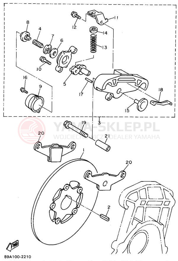 Schemat "hamulec" do Yamaha VMAX-4 VX750U