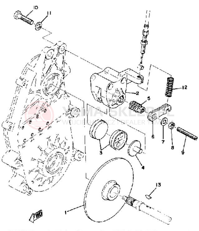 Schemat "hamulec" do Yamaha EX340/EX440
