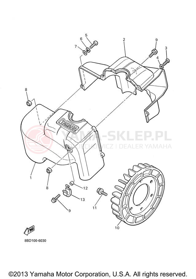 Schemat "Obudowa wentylatora" do Yamaha BR250TX