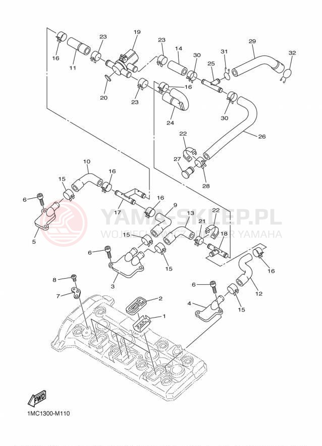 Schemat "System odbioru powietrza" do Yamaha FJR1300A FJR13AFC/FJR13AF
