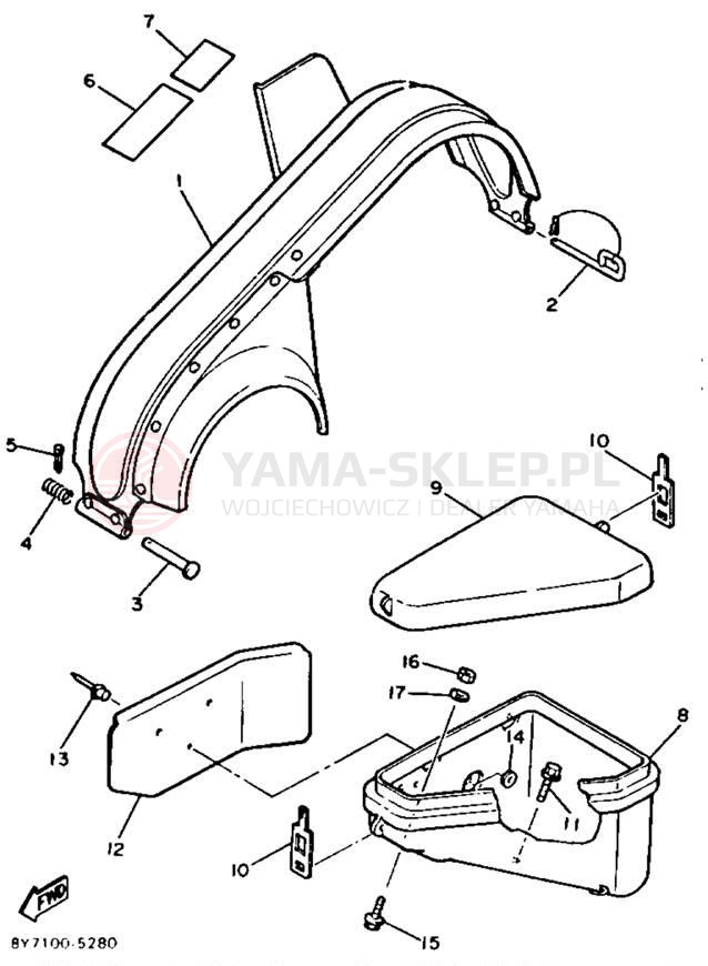 Schemat "GAURD - LUGGAGE BOX" do Yamaha XL-V XL540P