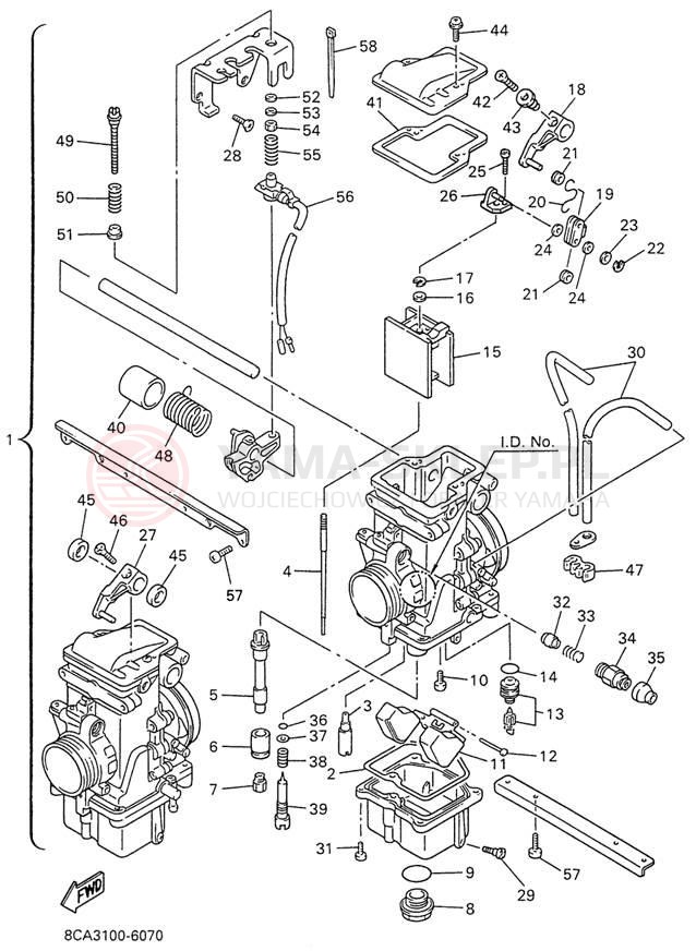 Schemat "Gaźnik" do Yamaha VMAX 600 VX600W