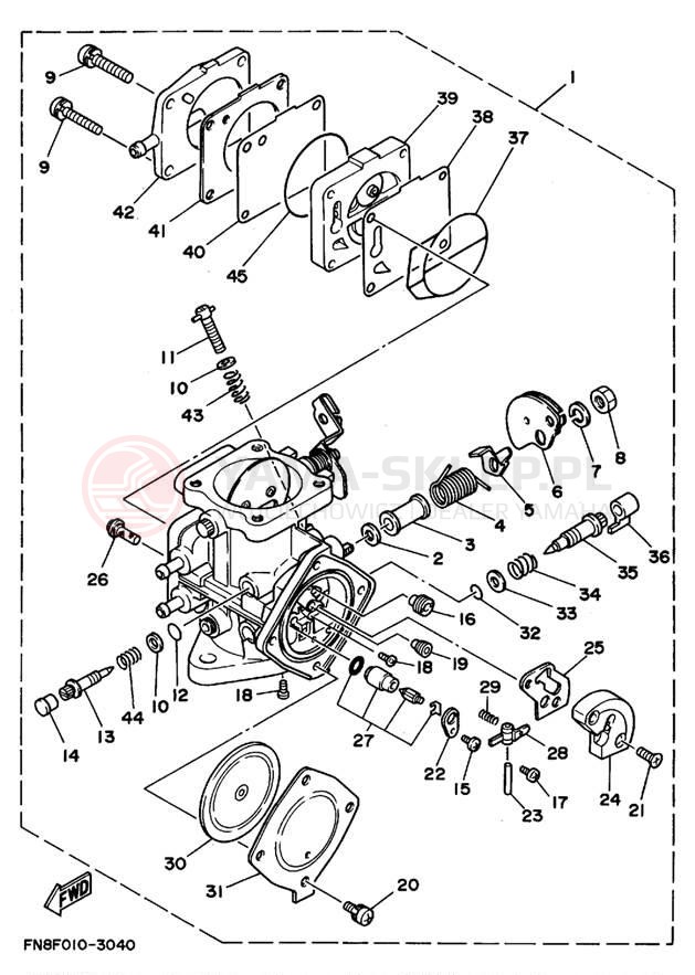 Schemat "Gaźnik" do Yamaha WAVE RUNNER III GP WRA700T