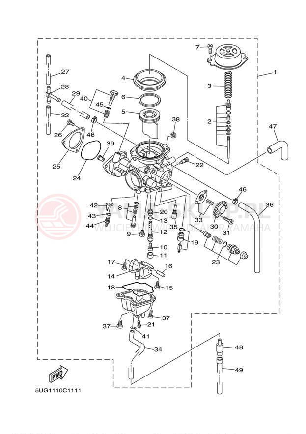 Schemat "Gaźnik" do Yamaha RHINO 660 YXR66FW