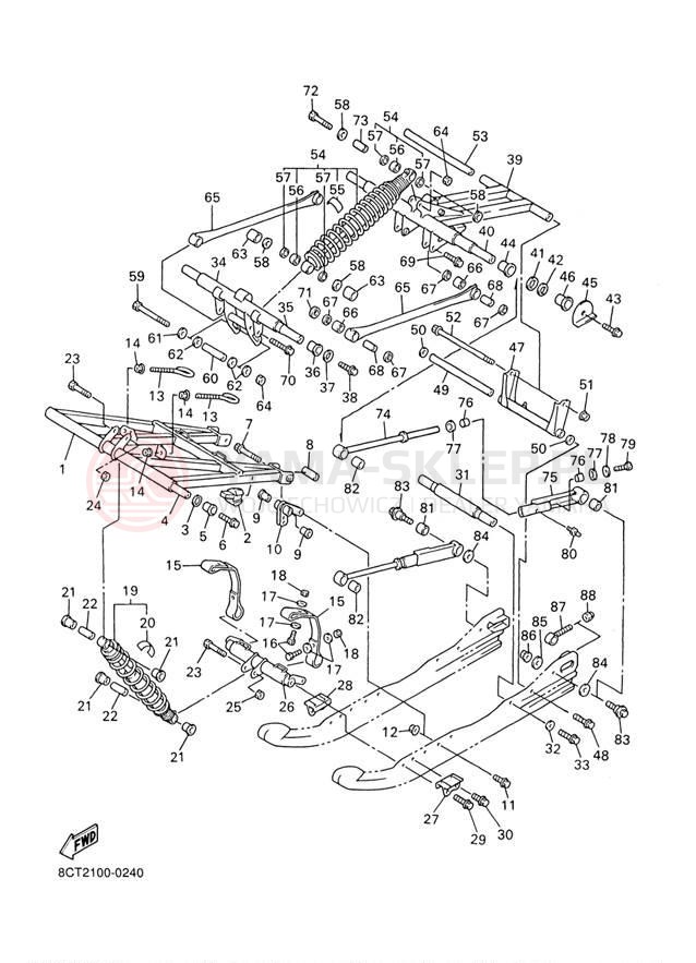 Schemat "Zawieszenie gąsiennicy" do Yamaha SX500R SX500D