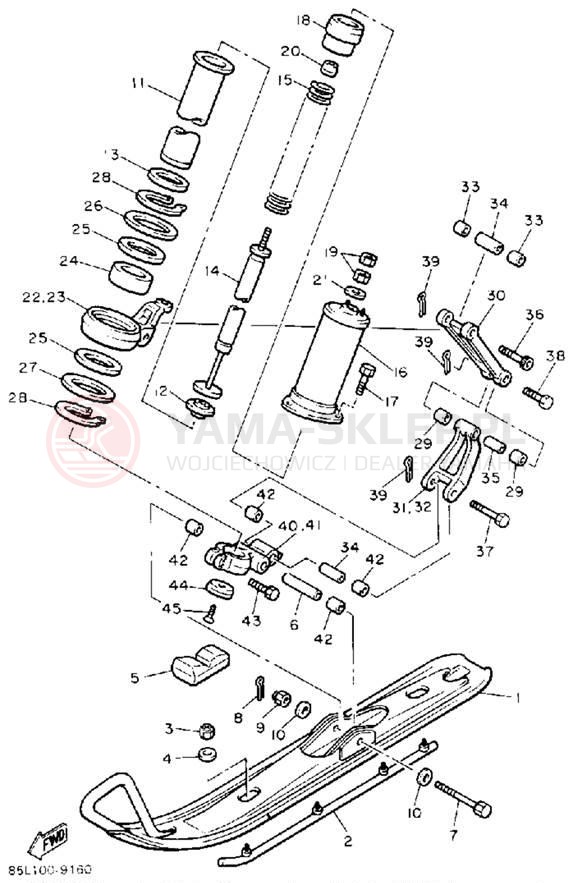 Schemat "płozy" do Yamaha OVATION CS340P