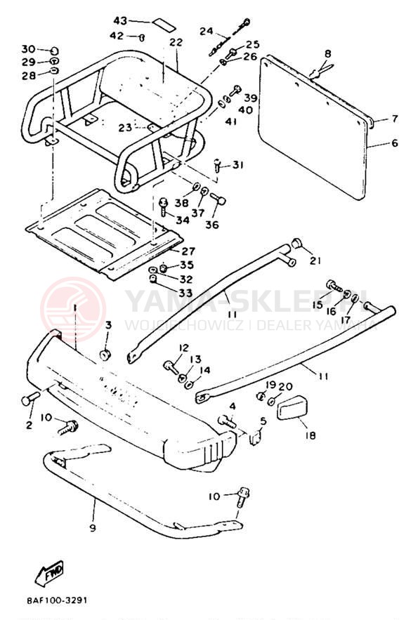Schemat "zderzak" do Yamaha BRAVO LT BR250TU