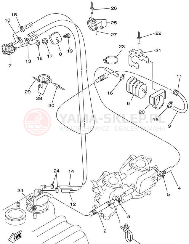 Schemat "Układ paliwowy" do Yamaha WAVE RUNNER XL700 XL700X