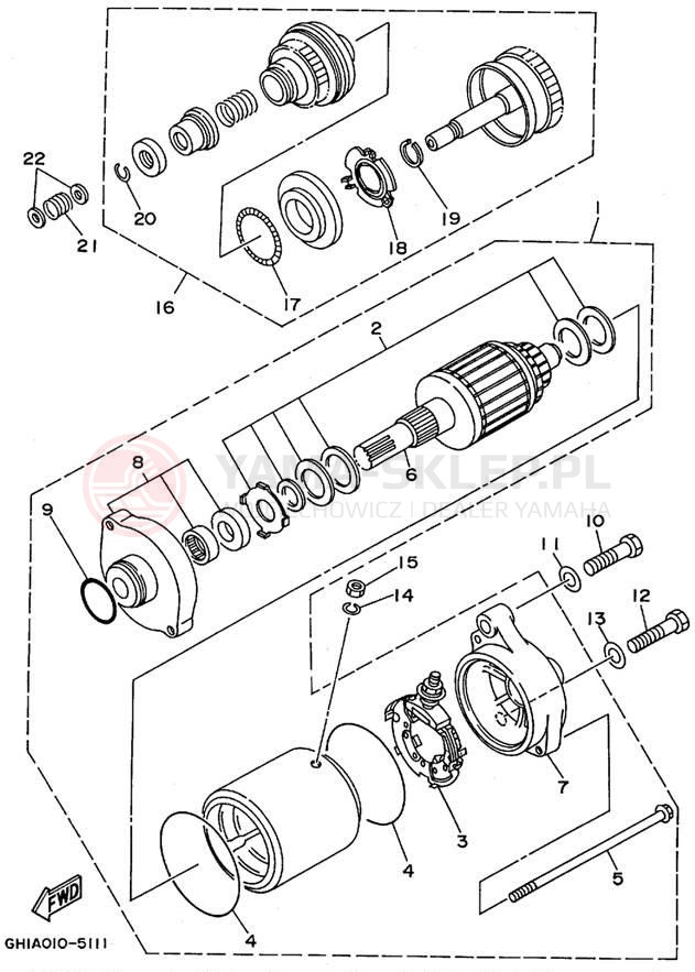 Schemat "rozrusznik" do Yamaha WAVE RAIDER RA700T