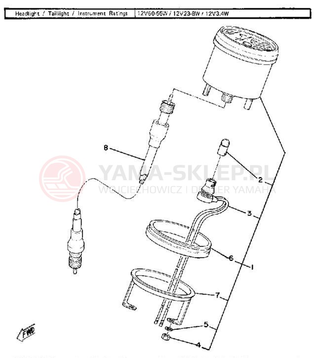 Schemat "przeniesienie napędu" do Yamaha SRX440C