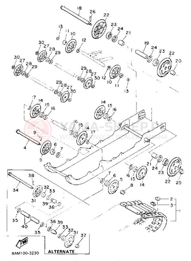 Schemat "Zawieszenie gąsiennicy" do Yamaha PHAZER II ST PZ480STT