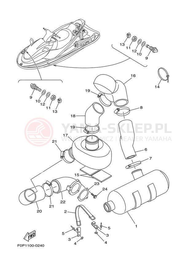 Schemat "Wydech końcowy" do Yamaha XL800 XA800Y