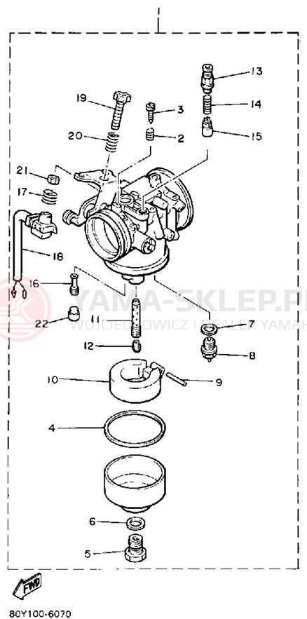 Schemat "Gaźnik" do Yamaha EXCEL III EC340L