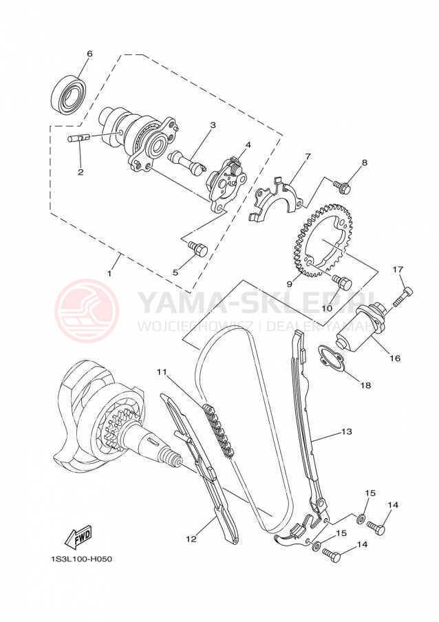 Schemat "Rozrząd - łańcuszek" do Yamaha RAPTOR 700 YFM700RFL