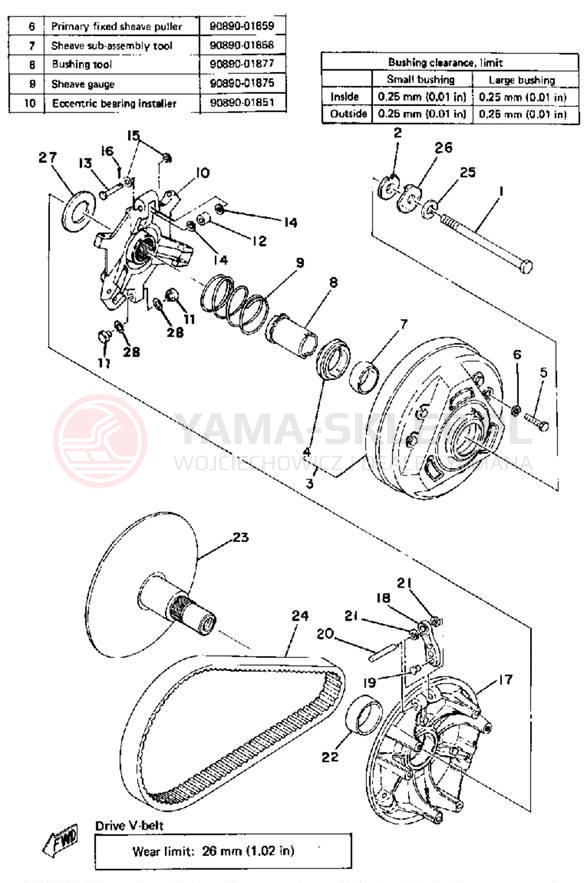 Schemat "PRIMARY SHEAVE" do Yamaha SRX440C