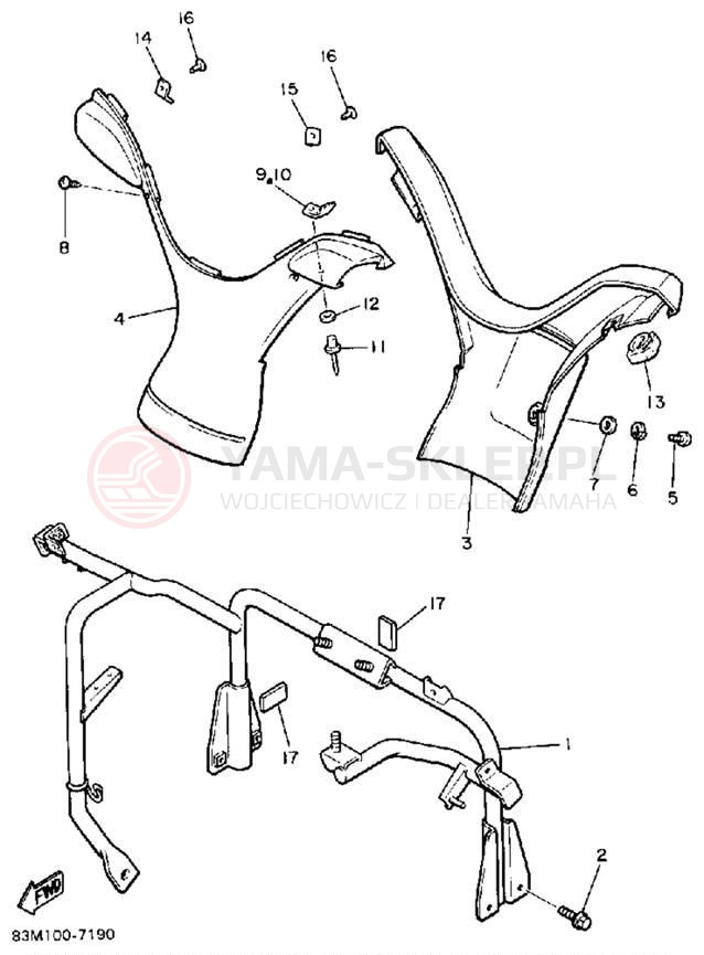 Schemat "STEERING GATE" do Yamaha CF300M