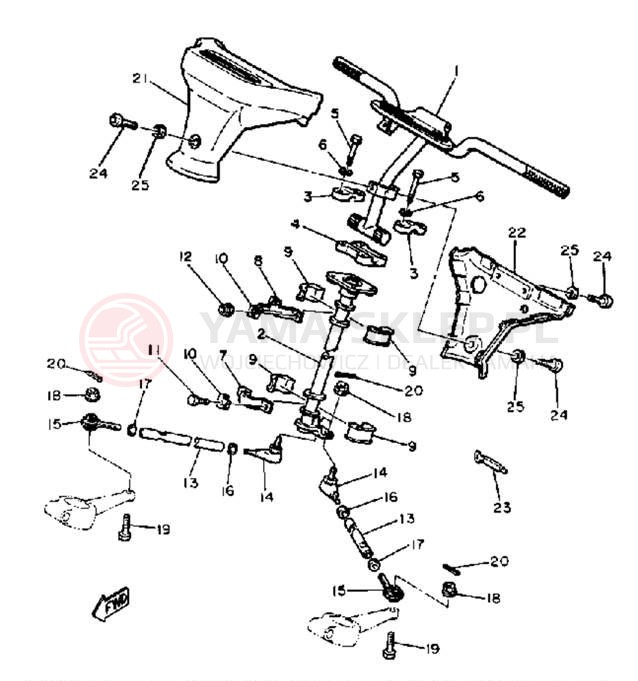 Schemat "Kierownica i osprzęt" do Yamaha SR540F