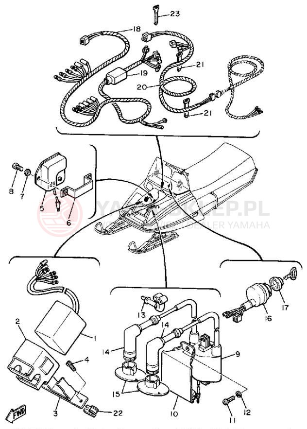 Schemat "układ elektryczny" do Yamaha EX440E