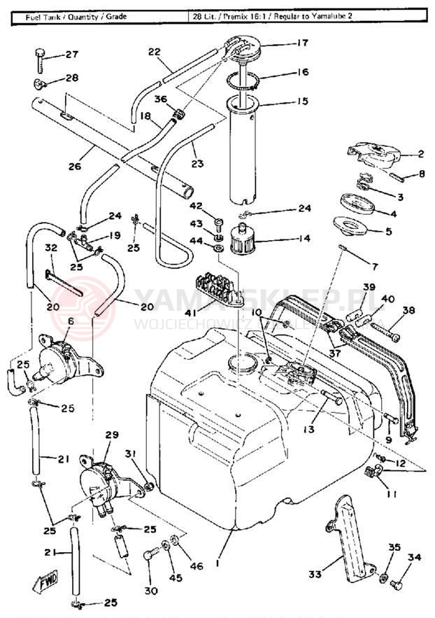 Schemat "zbiornik paliwa" do Yamaha SRX440C