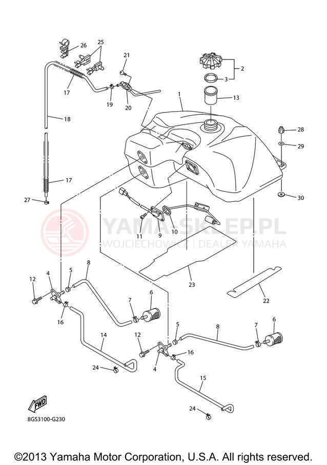 Schemat "zbiornik paliwa" do Yamaha RS VIKING PROFESSIONAL VK10XR