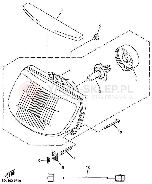 Schemat "Lampa przód" do Yamaha PHAZER 500 PZ500C