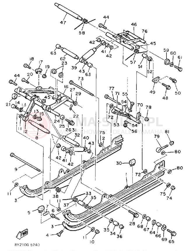 Schemat "Zawieszenie gąsiennicy" do Yamaha EXCEL III EC340J