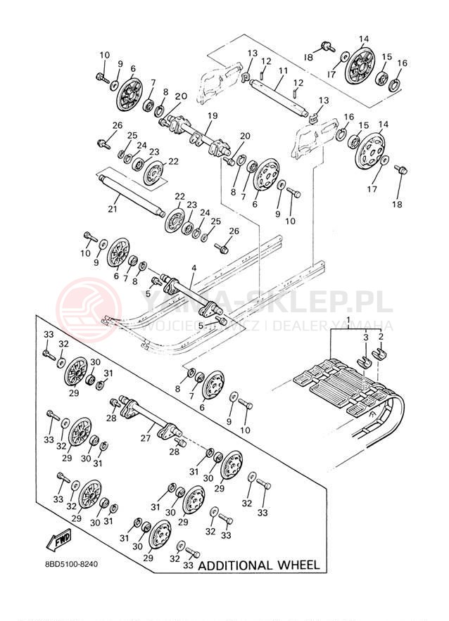 Schemat "Zawieszenie gąsiennicy" do Yamaha BR250TF