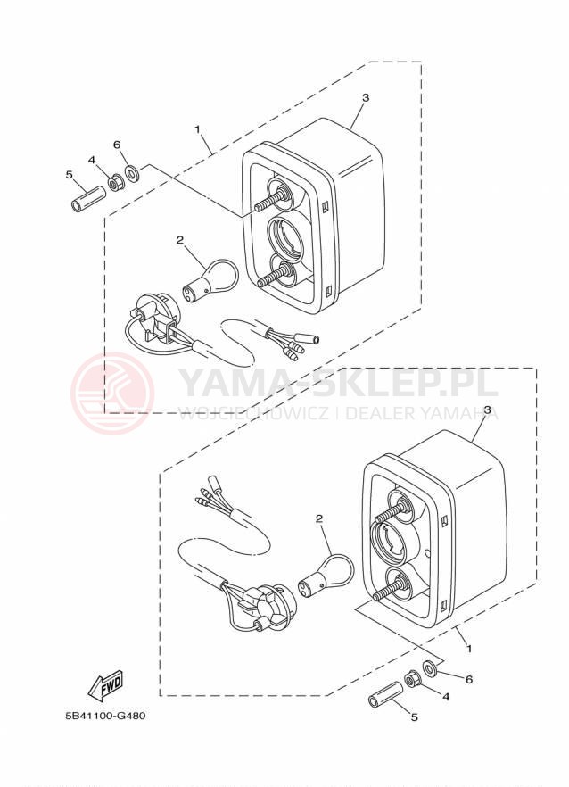 Schemat "lampa tył" do Yamaha VIKING VI EPS SE YXC700PSFS