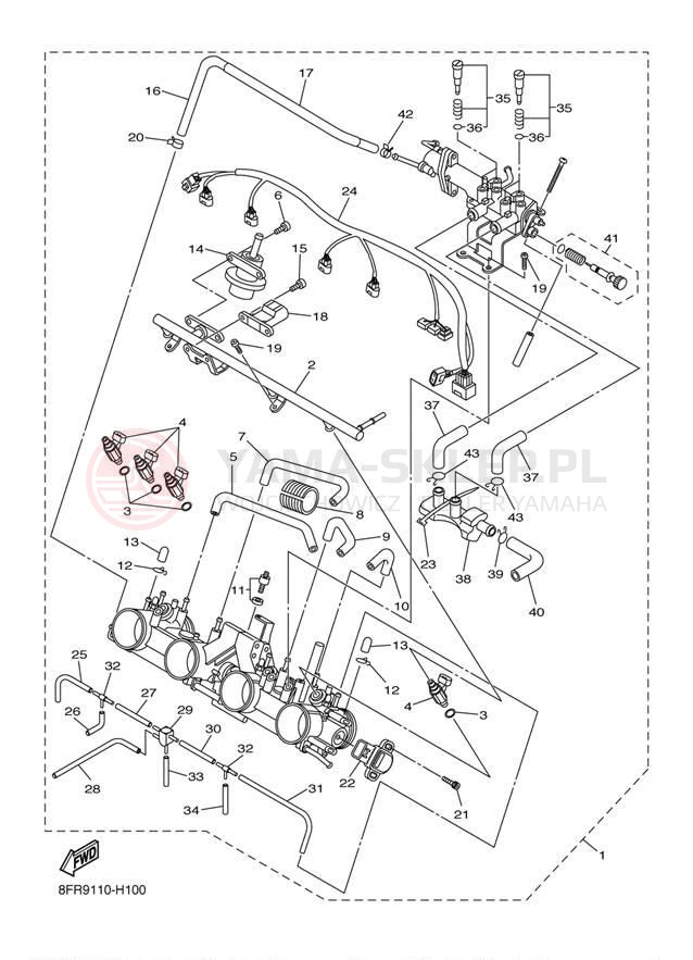 Schemat "Wtrysk paliwa" do Yamaha APEX RX10RZW