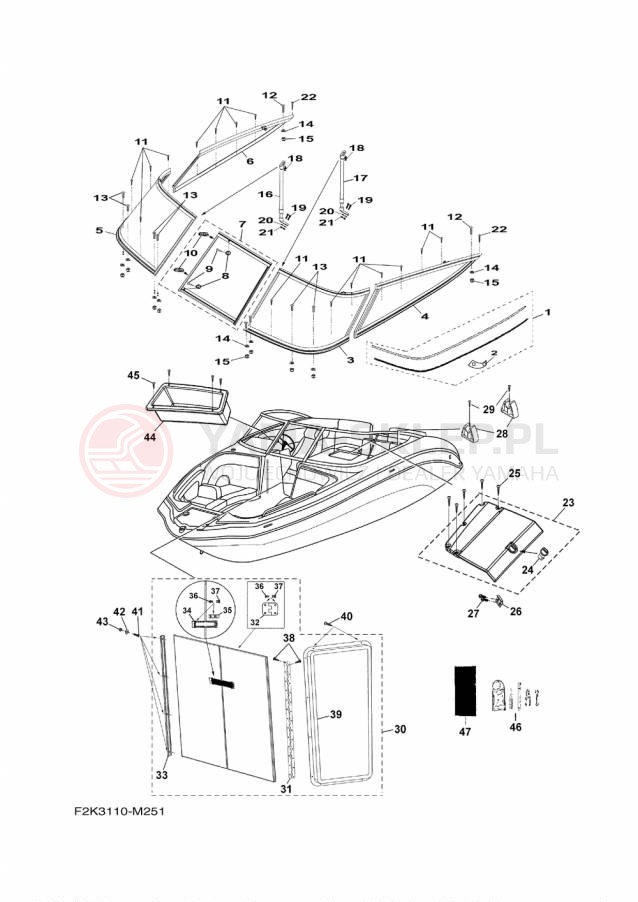 Schemat "HELM" do Yamaha SX210 LAT1100CP/LAT1100DP