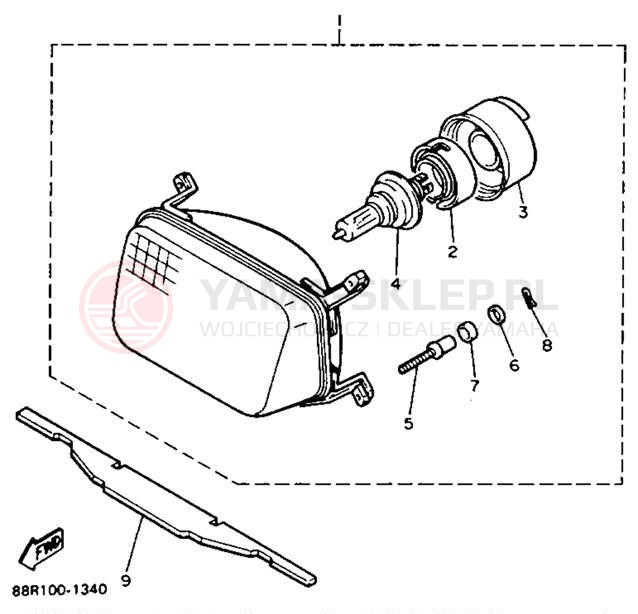 Schemat "Lampa przód" do Yamaha EXCITER II SX EX570SXT