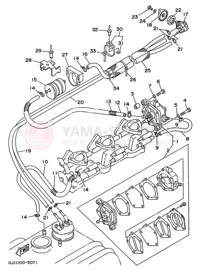 Schemat "Układ paliwowy" do Yamaha WAVE RAIDER 1100 RA1100U