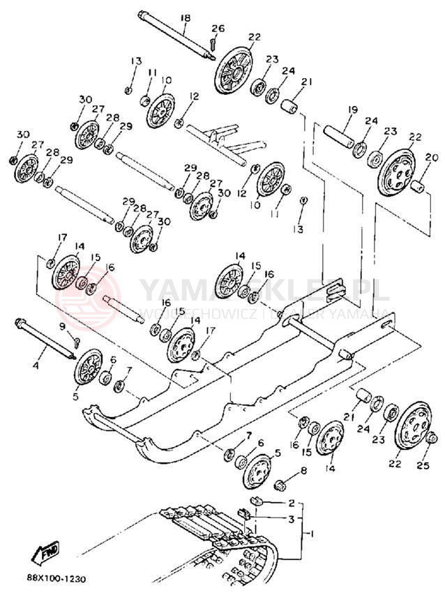 Schemat "Zawieszenie gąsiennicy" do Yamaha PHAZER II ST PZ480STR