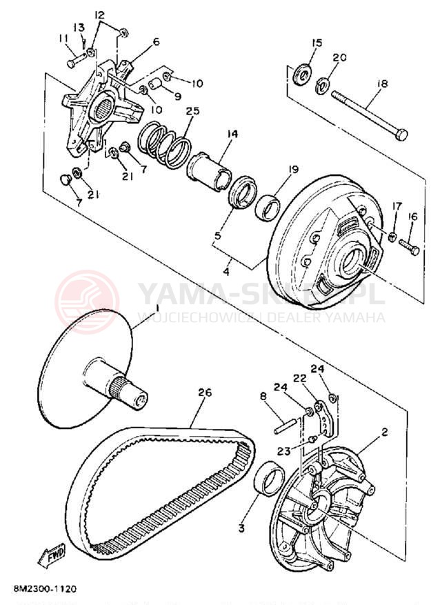 Schemat "PRIMARY SHEAVE" do Yamaha ET340TL