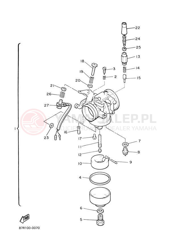 Schemat "Gaźnik" do Yamaha VK 540 III VK540EH