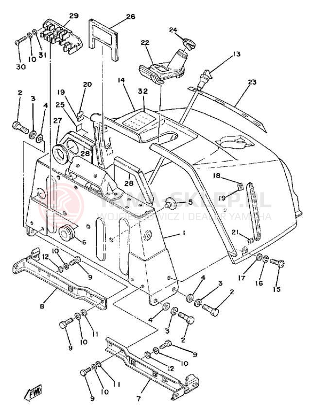 Schemat "STEERING GATE" do Yamaha ET340EC