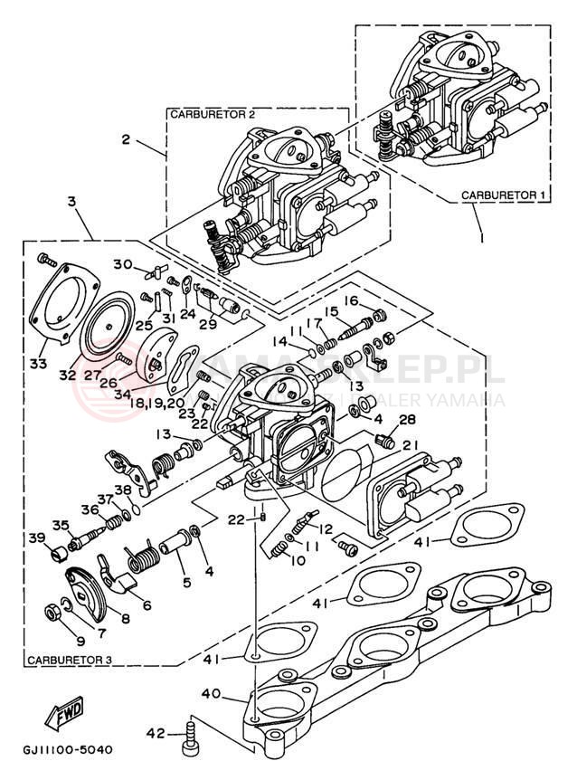 Schemat "Gaźnik" do Yamaha WAVE VENTURE 1100 WVT1100U
