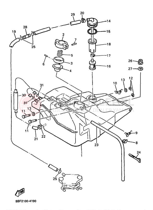 Schemat "zbiornik paliwa" do Yamaha PHAZER SS PZ480A