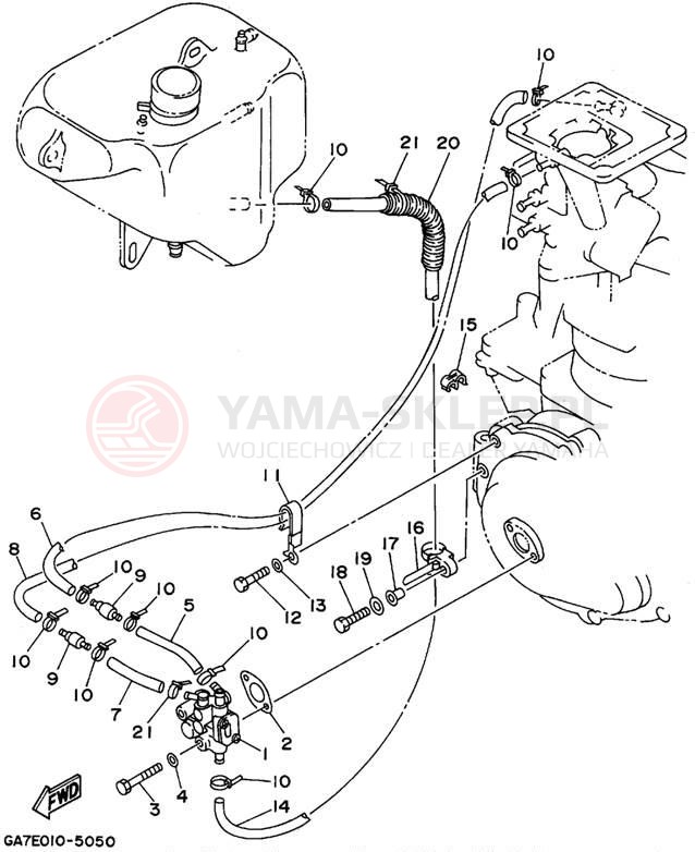 Schemat "Pompa olejowa" do Yamaha WAVE BLASTER WB700T