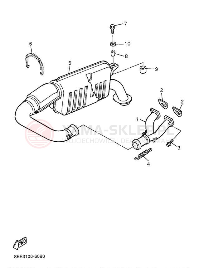 Schemat "Wydech końcowy" do Yamaha OVATION LE CS340EA