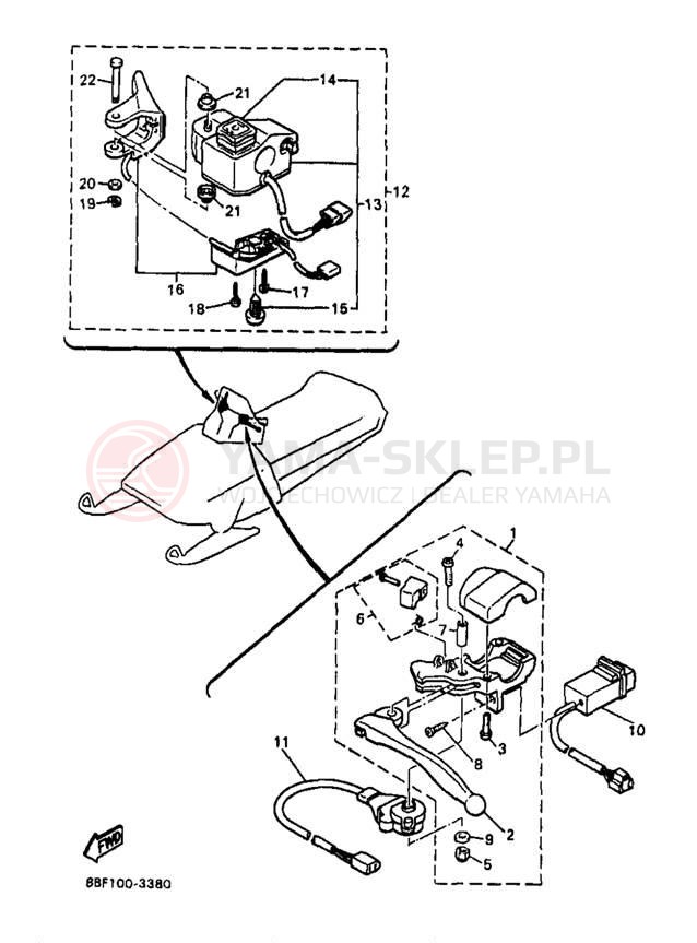 Schemat "Kierownica i osprzęt" do Yamaha PHAZER SS PZ480B
