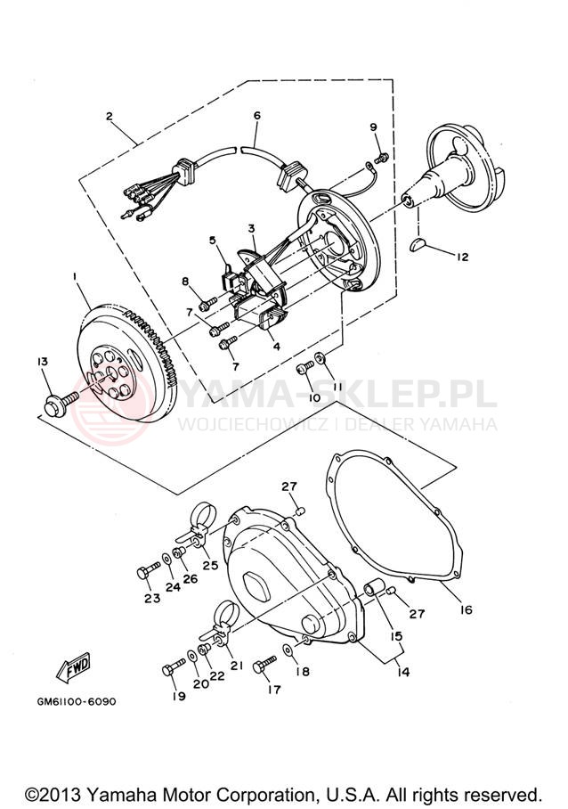 Schemat "prądnica" do Yamaha WAVERUNNER SUPER JET SJ700BJ