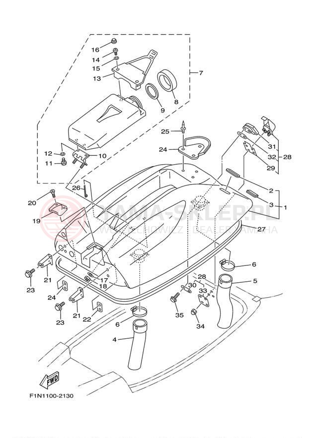 Schemat "ENGINE HATCH" do Yamaha SUPER JET SJ700BA