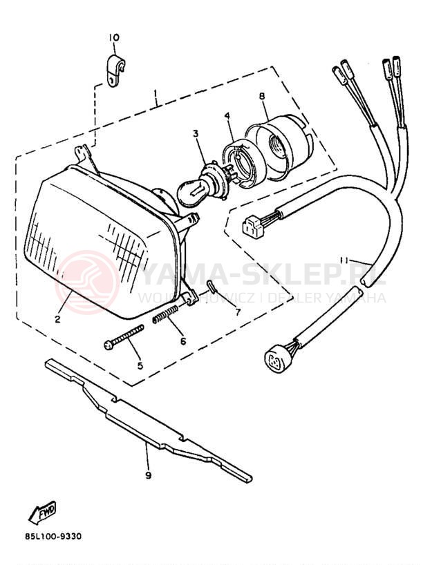 Schemat "Lampa przód" do Yamaha OVATION LE CS340EB