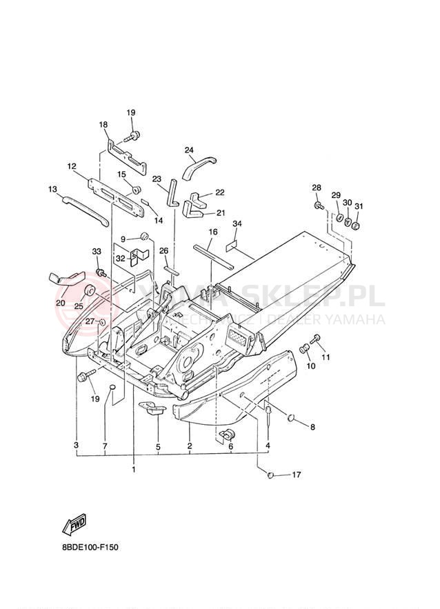 Schemat "rama" do Yamaha BRAVO BR250TW