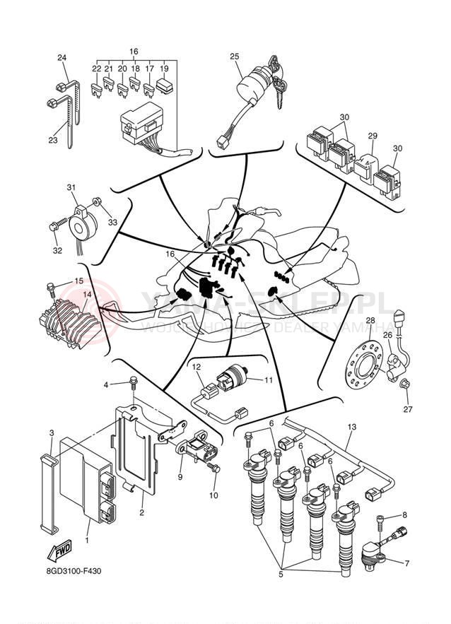 Schemat "układ elektryczny" do Yamaha APEX GT RX10GTW